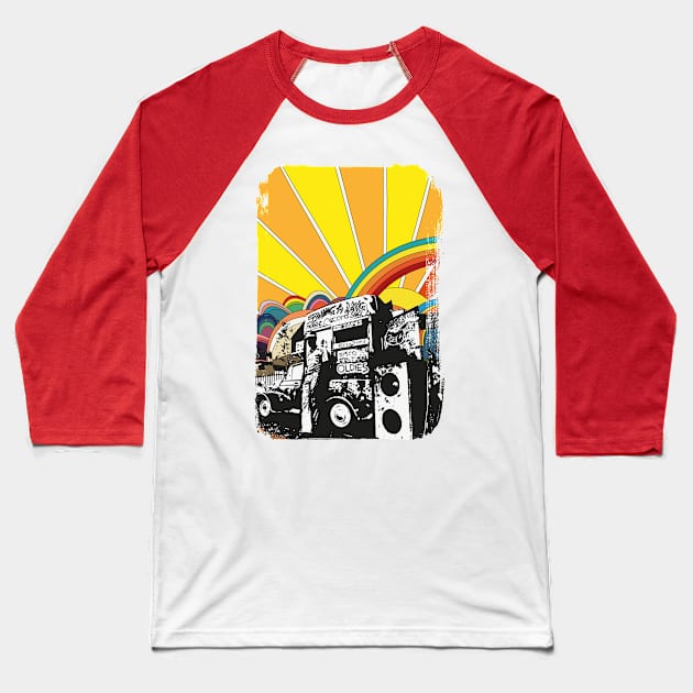 reggae sound system Baseball T-Shirt by HAPPY TRIP PRESS